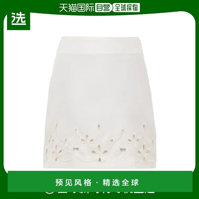 香港直邮Chloe 刺绣 A 字羊毛迷你半身裙 C24UJU12064