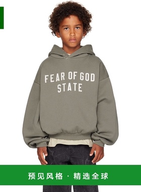 1h可退 香港直邮Essentials 女童 灰色 90s Fit Fleece 儿童连帽