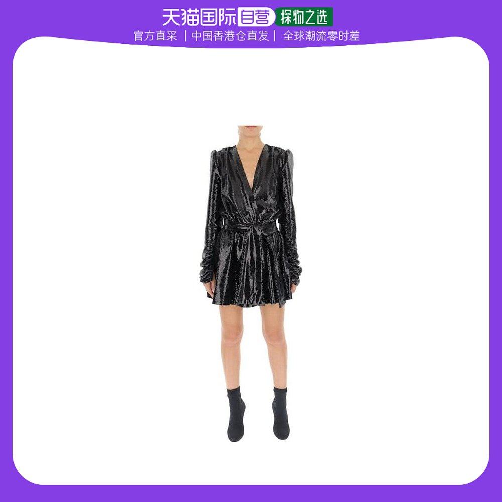 香港直邮amen 黑色亮片迷你连衣裙 amw19417