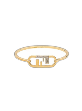 1h可退 欧洲直邮FENDI/芬迪22秋冬新款女士金色FF标志图案白色结