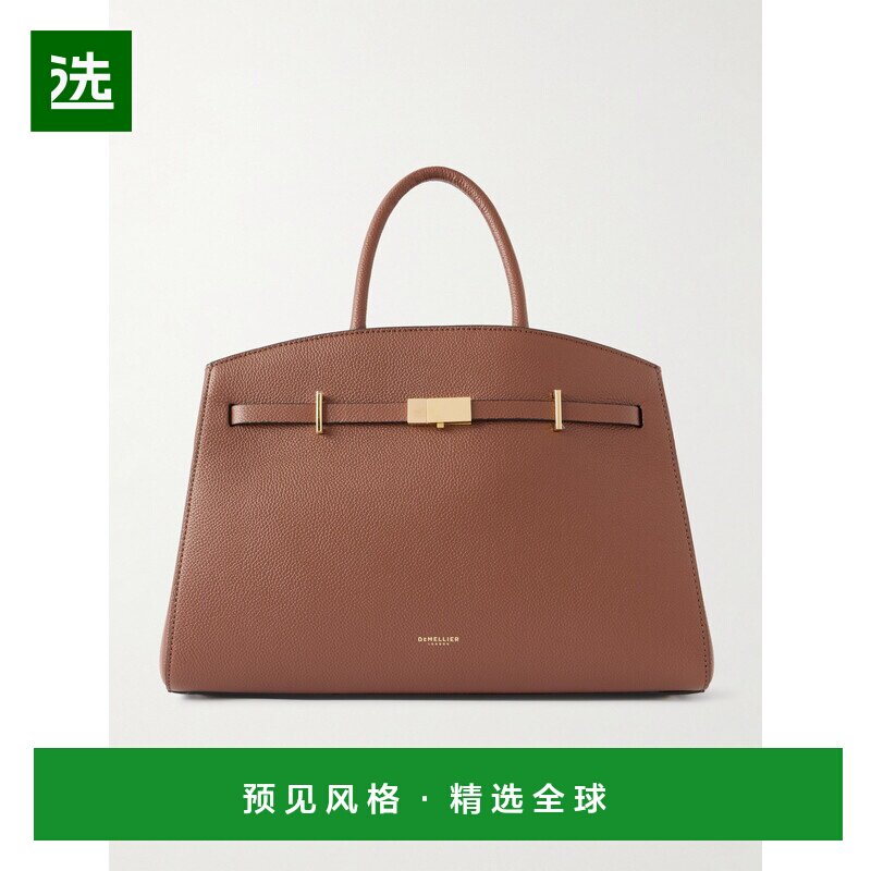 1h可退 香港直邮DeMellier 女士 The Hudson midi 织纹皮革手提包