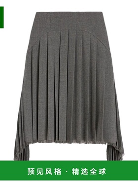 香港直邮Jil Sander 褶皱羊毛帆布半身裙 J02MA0298-J41557长裙
