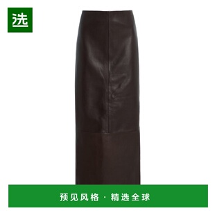 1h可退 香港直邮ST.AGNI 女士 Column 皮革长款半身裙(独家发售)