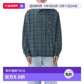 香港直邮Erl 男士 绿色棉质格纹衬衫 1h可退 ERLB0041 green绿色