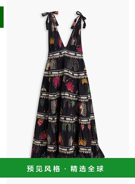 1h可退 香港直邮FARM RIO 女士 层叠印花棉纱中长连衣裙 300219WO