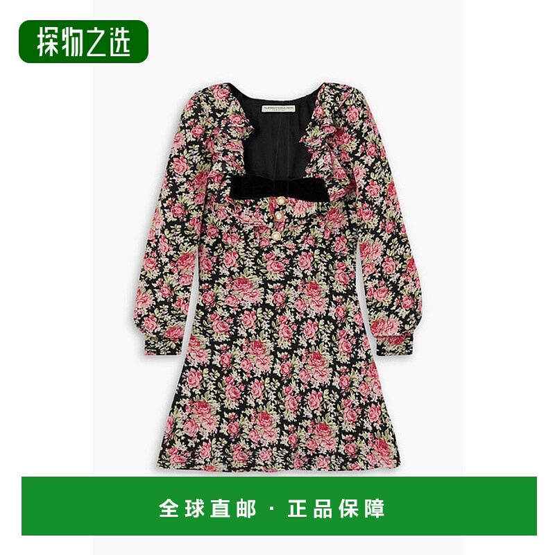 香港直邮ALESSANDRA RICH 亚历山德拉.瑞秋 女士 精饰印花真丝双