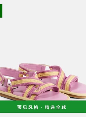 1h可退 香港直邮Valentino 华伦天奴 女士 Powell 湖蓝色钩编凉鞋