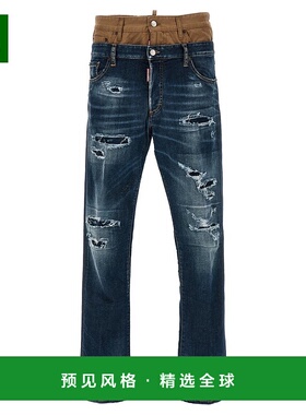 1h可退 香港直邮Dsquared2 二次方 男士 腰带环牛仔长裤 S71LB129