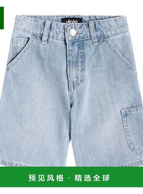 1h可退 香港直邮Molo 女童 Archie 百慕大牛仔短裤童装 blue蓝色
