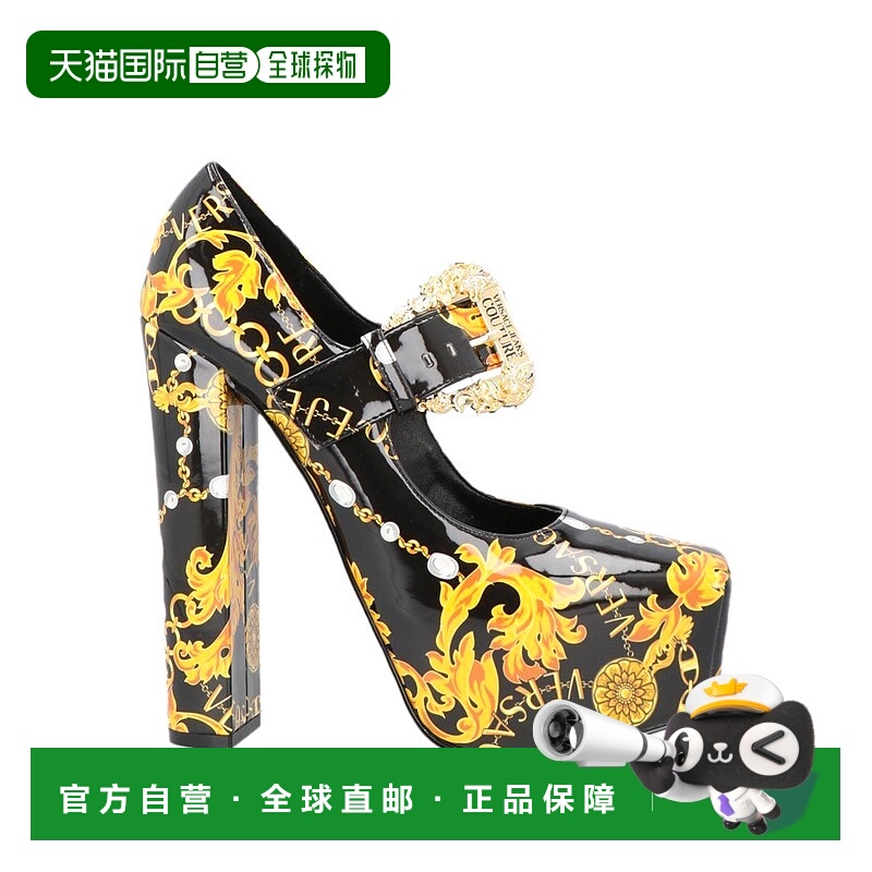 1h可退 香港直邮Versace Jeans 范思哲 女士 浅口鞋 black黑色 舒