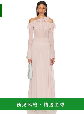 1h可退 香港直邮Blumarine 蓝色情人 女士 透视长款连衣裙 P544A2