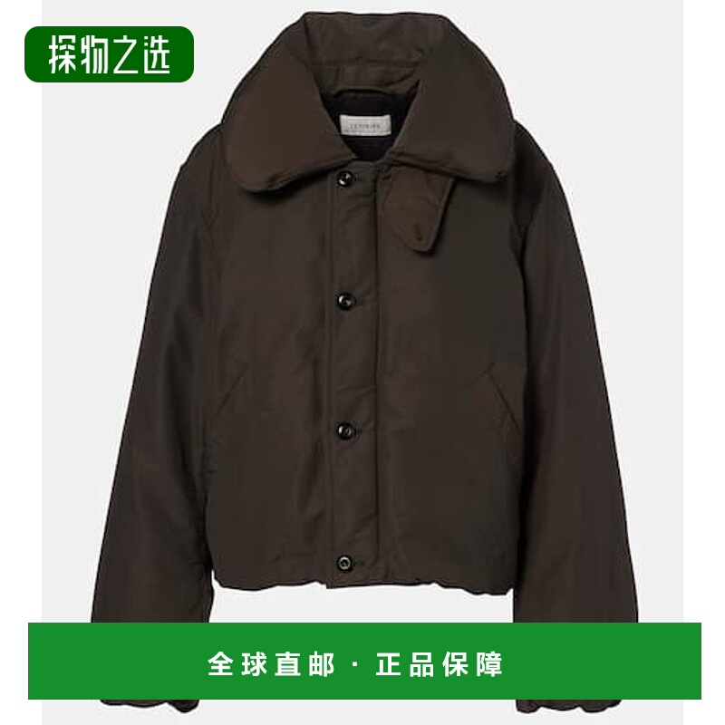 香港直邮Lemaire 女士 亚麻棉混纺羽绒夹克 brown棕色 舒适时尚
