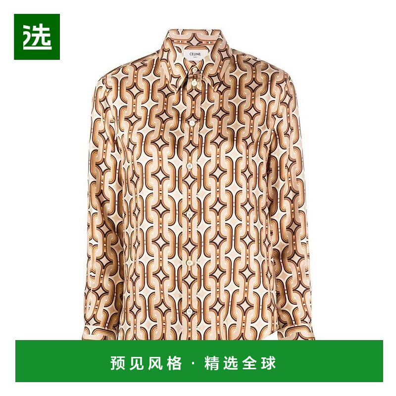 香港直发CELINE赛琳长袖印花衬衫个性潮流质感时尚2C008067I