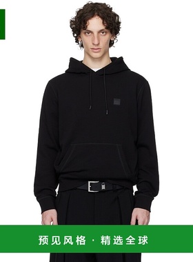 1h可退 香港直邮BOSS 波士 男士 黑色 Regular-Fit Logo Patch 连