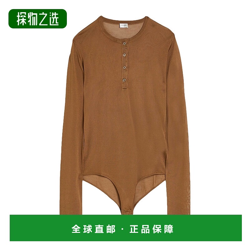 香港直邮Saint Laurent 圣罗兰 女士 连体衣 brown棕色 舒适时尚