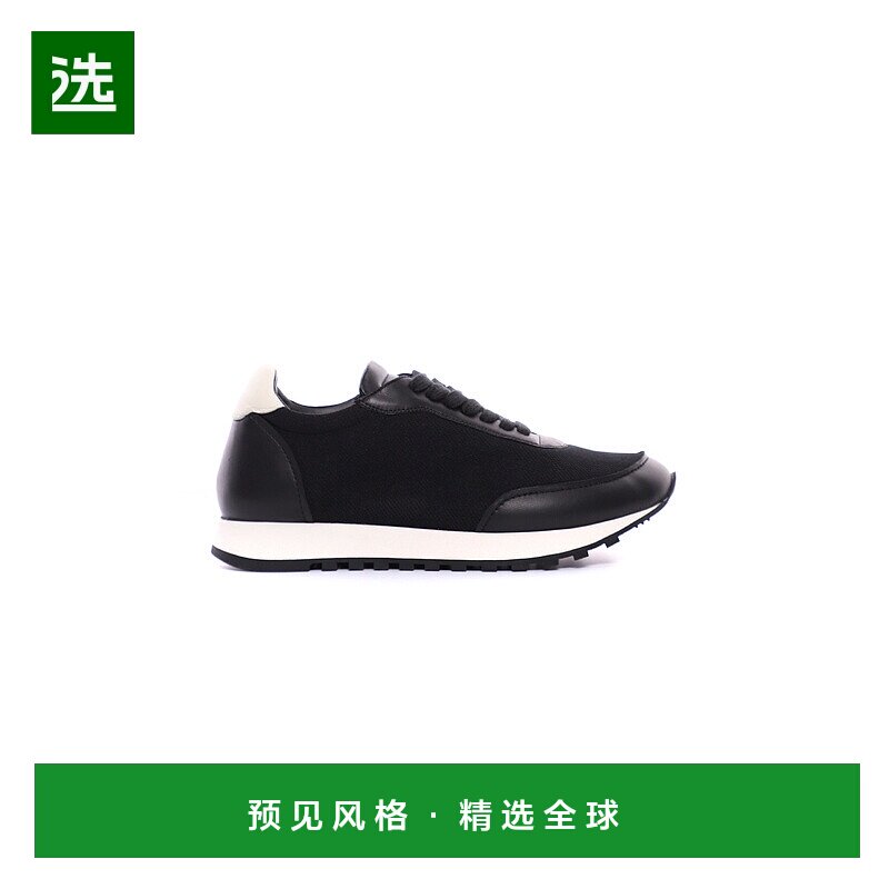1h可退 香港直邮The Row 女士 Owen 皮革边网纱运动鞋 black黑色