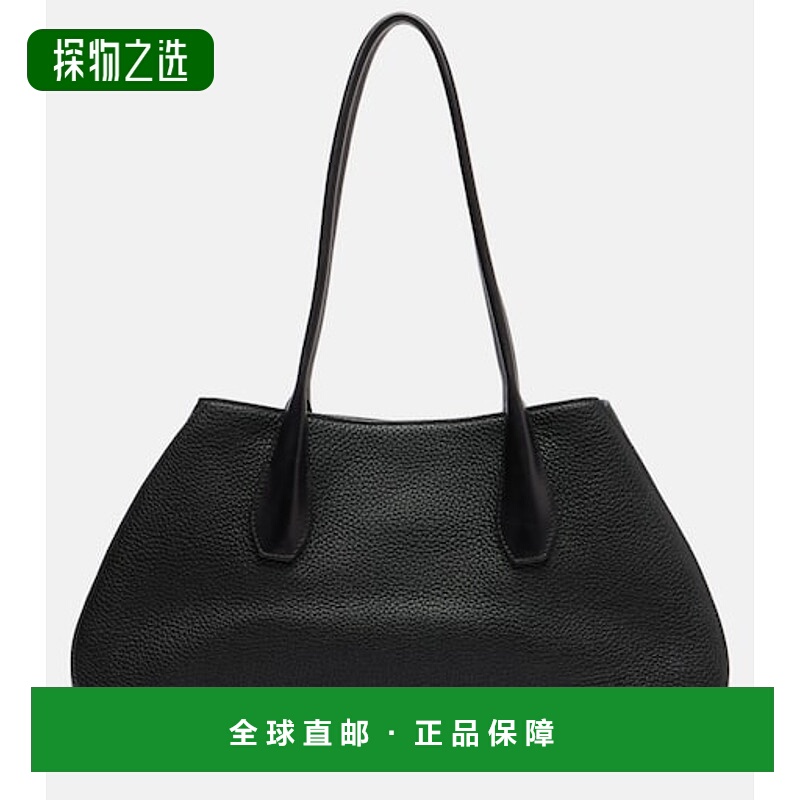 香港直邮The Row 女士 Alger 中号皮革肩包 black黑色 舒适时尚