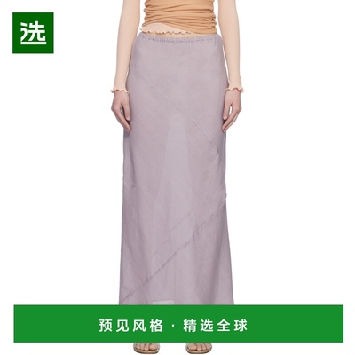 1h可退 香港直邮Baserange 女士 紫色 Fine Linen Larva 半身裙 S