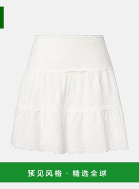 1h可退 香港直邮RIXO 女士 Cassandra 齿纹棉质迷你半身裙百褶裙