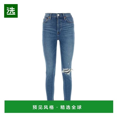 1h可退 香港直邮RE DONE 女士 弹力牛仔裤 1923WHRACWORNBROOKBLU