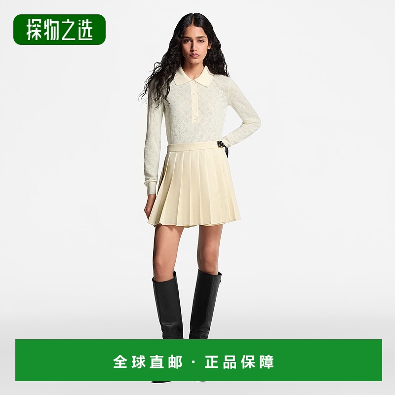 1h可退 欧洲直邮LV路易威登 Mahina系列女士奶白色羊毛蕾丝提花图