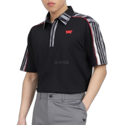 韩国直邮PXG MF22ATP1-24CF 男士舒适版型短袖格子块Polo衫