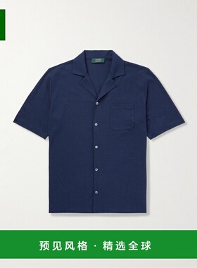 1h可退 香港直邮Slowear 男士 Zanone Camp-Collar 棉针织衬衫 81