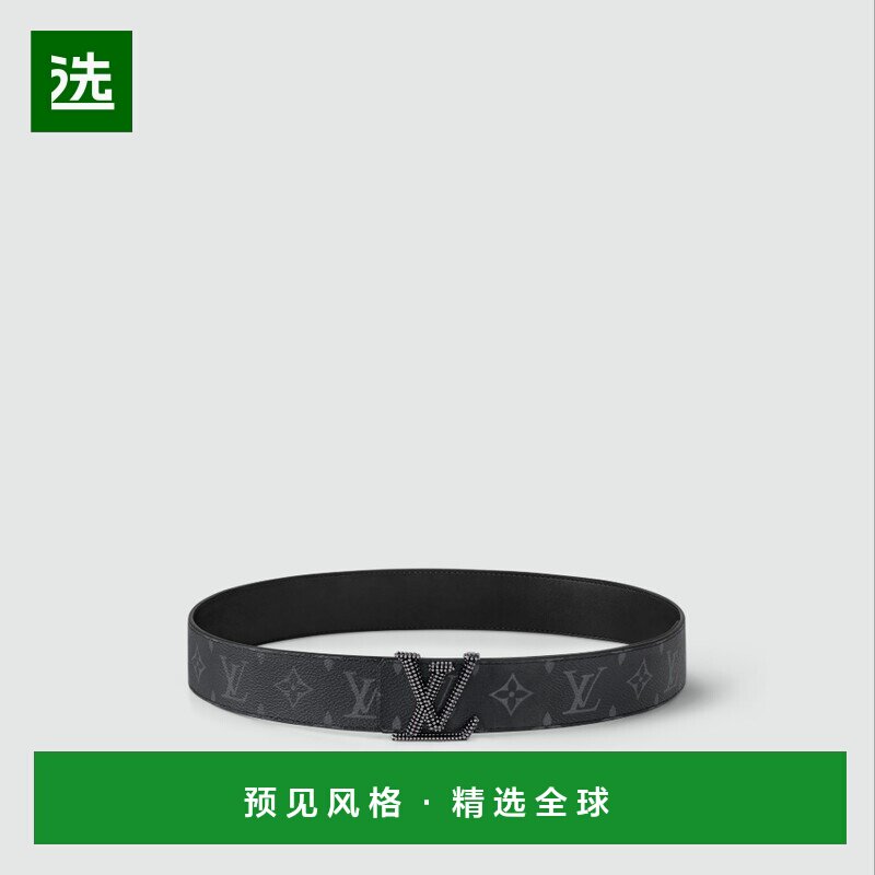 1h可退 欧洲直邮LV/路易威登 男士黑色帆布/皮革腰带新款皮带