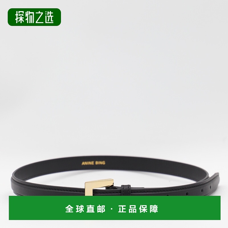 1h可退 香港直邮ANINE BING 女士 黑色皮带 A122178000 black黑色