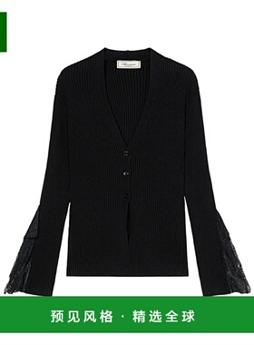 香港直邮BLUMARINE 女士外套 2M622AN0090 AW2025 黑色 针织蕾丝
