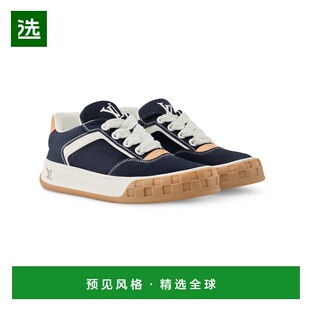 1h可退 欧洲直邮LV路易威登 Tilted男士海军蓝小牛皮logo标识运动