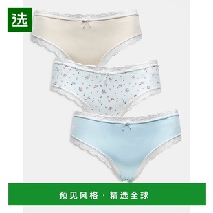 brazilian Curve 设计蕾丝边杂纹印花罗纹蓝色 女士 香港直邮ASOS