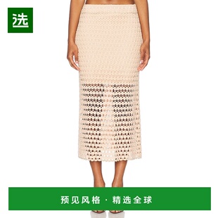 1h可退 香港直邮ZIMMERMANN 女士 Tallow 钩花中长半身裙 1873SRS