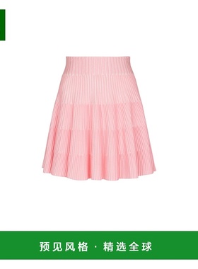 香港直邮Balmain A字形纹理针织裙百褶裙 FF1LB512KI83