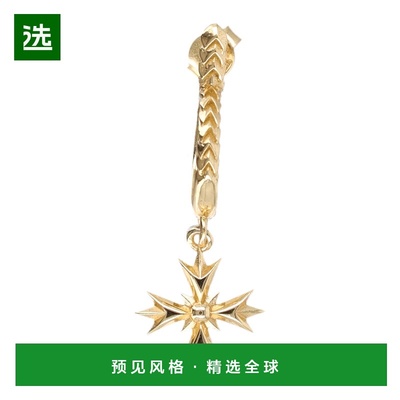 1h可退 香港直邮Emanuele Bicocchi 女士 crest 镀金银色单十字架