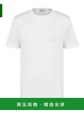 香港直邮Dior logo刺绣圆领短袖T恤 013J600A0677 舒适柔软透气