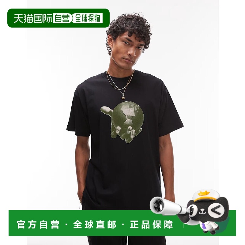 1h可退 香港直邮CARHARTT WIP 男士 saviour 宽松款图案T恤(黑色)