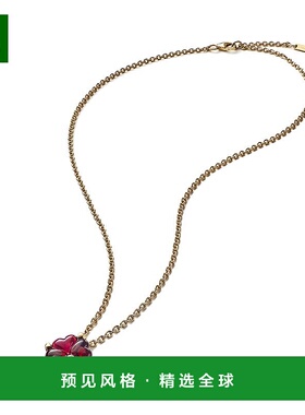 欧洲直邮BACCARAT/巴卡拉TRÈFLE四叶草系列红色水晶镀金链条
