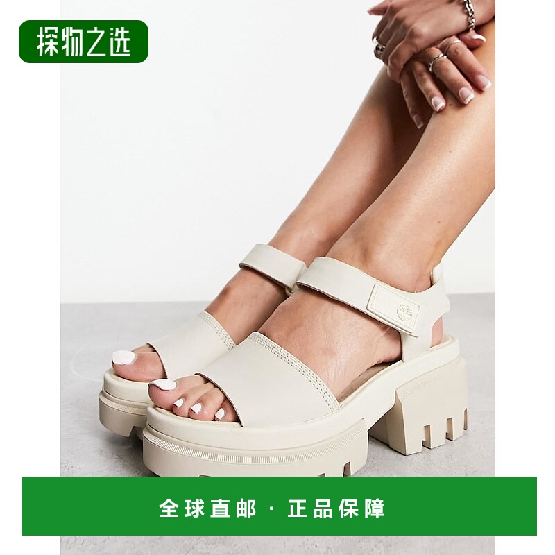 1h可退 香港直邮Timberland 天伯伦 女士 everleigh 踝带米白牛巴