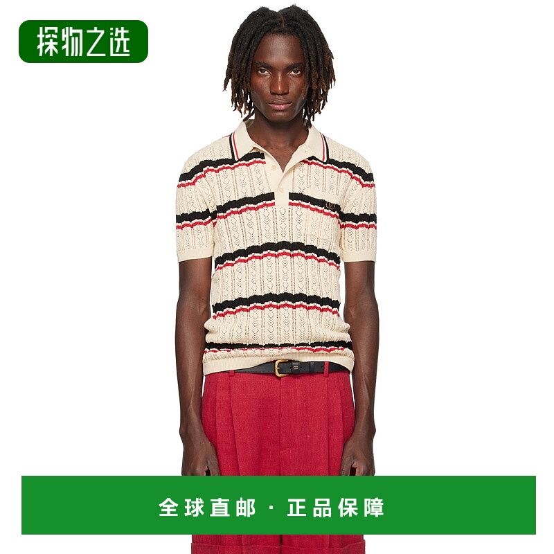 香港直邮valentino 华伦天奴 男士 驼色条纹 Polo 衫 7V3KP03XB0S
