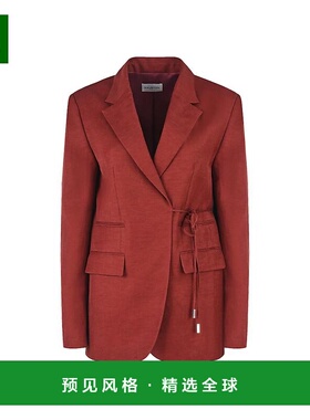 1h可退 【美国直邮】Halston|Harper 大系带西装外套亚麻休闲显瘦