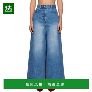 1h可退 【美国直邮】Pushbutton 蓝色宽版牛仔长裙 女装半身裙 24