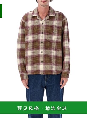 1h可退 香港直邮Obey 男士 月桂格纹梭织衬衫 181200419 green绿