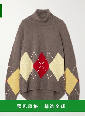 1h可退 香港直邮Arch4 女士 Courchevel 刺绣菱形羊绒毛衣 KNJP25