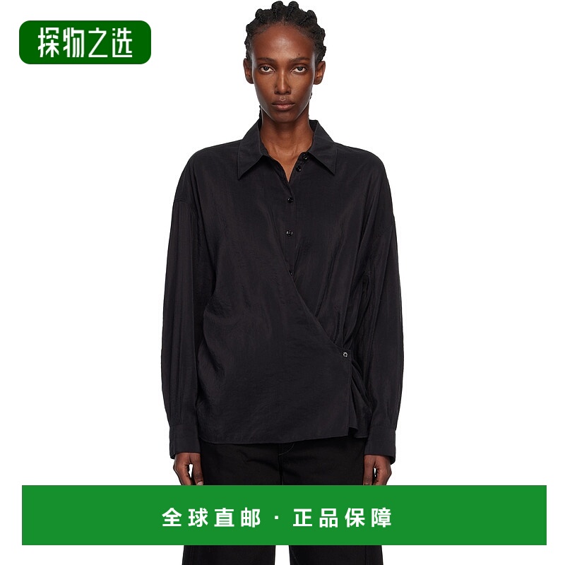 香港直邮Lemaire 女士 黑色 Straight Collar Twisted 衬衫 SH114
