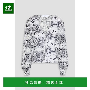 1h可退 香港直邮Iro 女士 印花双绉上衣 WP16ABGRALWHI04WHITEBLA