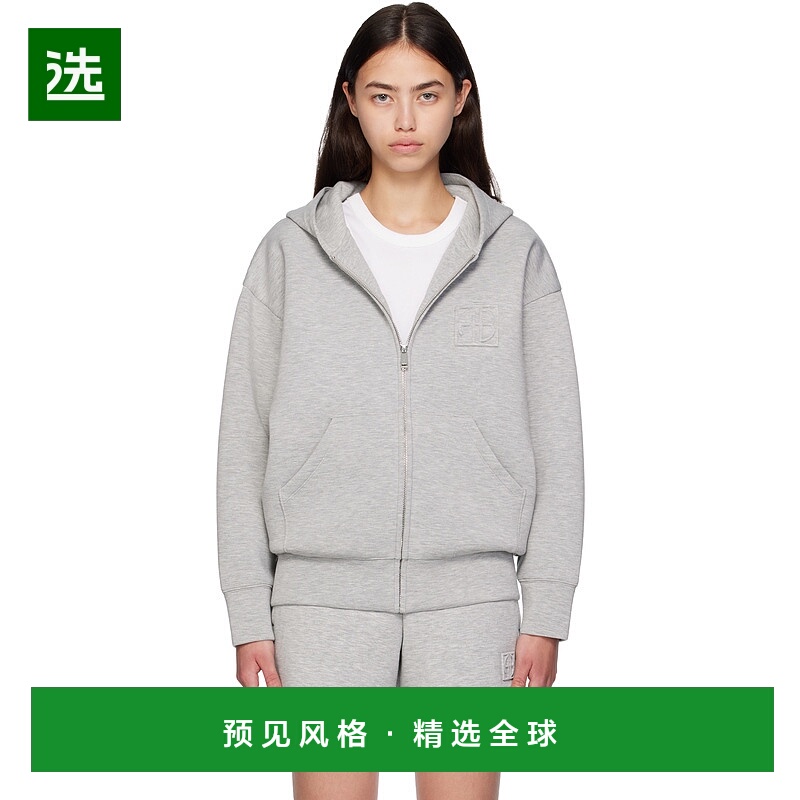 1h可退 香港直邮ANINE BING 女士 灰色 Bond Zip Up Framed Monog