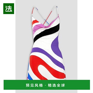 1h可退 香港直邮Emilio Pucci 璞琪 女士 印花缎面针织迷你连衣裙
