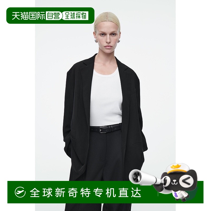 欧洲直邮COS 女士黑色粘胶西服新款