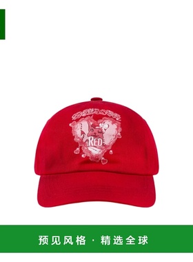 香港直邮WE11DONE 女士帽子 WDAH024402URD SS2024 红色 水洗印花
